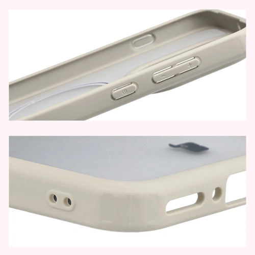 Etui z pierścieniem magnetycznym + szkło hartowane Bizon MatteO Pack do Oppo Find X9, przydymione-beżowe