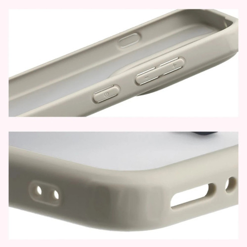 Etui + szkło hartowane Bizon Angelo Pack do Oppo Find X9, przydymione z beżową ramką