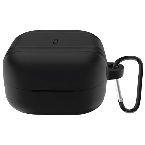 Silikonowe etui z karabińczykiem Bizon Case Headphone Silicone do Galaxy Buds 4 / 4 Pro, czarne