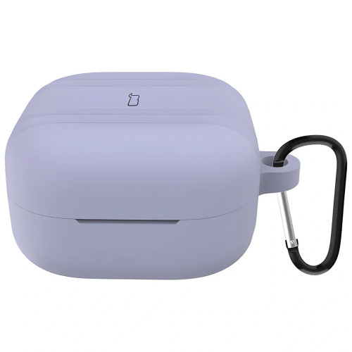 Silikonowe etui z karabińczykiem Bizon Case Headphone Silicone do Galaxy Buds 4 / 4 Pro, szare