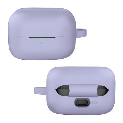 Silikonowe etui z karabińczykiem Bizon Case Headphone Silicone do Galaxy Buds 4 / 4 Pro, szare