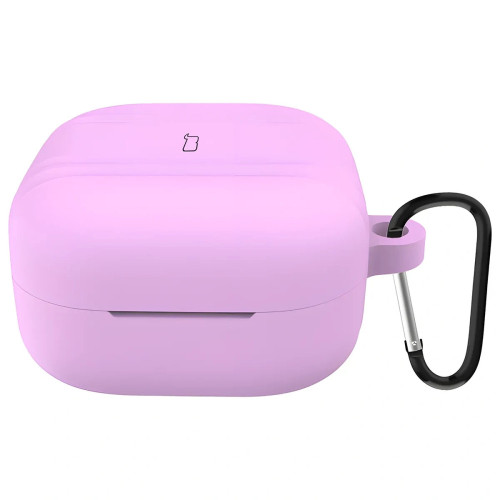 Silicone Hülle mit Karabiner Bizon Case Headphone Silicone für Galaxy Buds 4 / 4 Pro, helllila