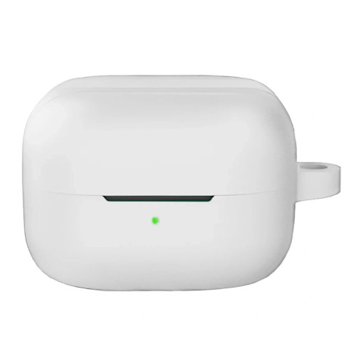 Silikonowe etui z karabińczykiem Bizon Case Headphone Silicone do Galaxy Buds 4 / 4 Pro, białe