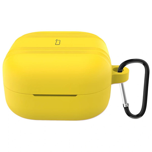 Silikonowe etui z karabińczykiem Bizon Case Headphone Silicone do Galaxy Buds 4 / 4 Pro, żółte