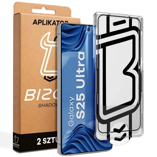 Szkło hartowane z ramką do łatwej aplikacji Bizon Glass Aplikator do iPhone 17 Pro Max, 2 sztuki