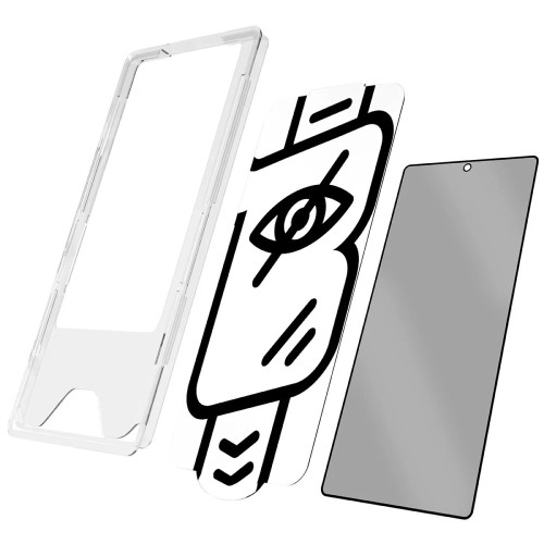 Szkło prywatyzujące z ramką aplikacyjną Bizon Glass Aplikator Shadow do Galaxy S25 Ultra, 2 zestawy