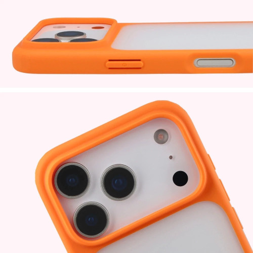 Etui + szkło hartowane Bizon Angelo Pack do Apple iPhone 17 Pro, przydymione z pomarańczową ramką