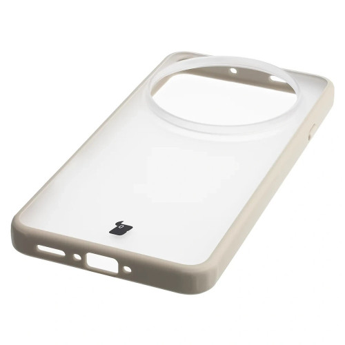 Etui Bizon Case Angelo do Oppo Find X9 Ultra, półprzezroczyste z beżową ramką