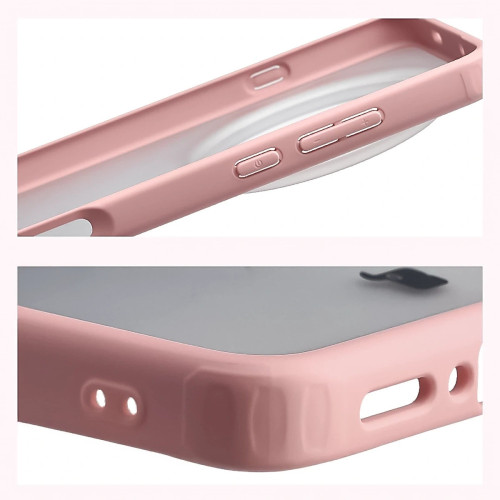 Etui Bizon Case Angelo do Oppo Find X9 Ultra, półprzezroczyste z jasnoróżową ramką