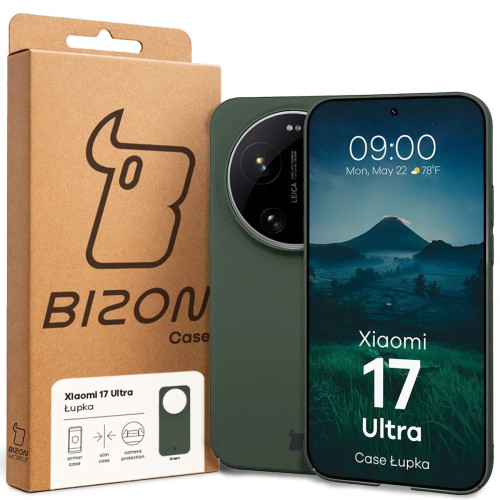 Etui Bizon Case Łupka do Xiaomi 17 Ultra, zielone