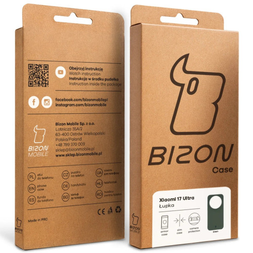 Etui Bizon Case Łupka do Xiaomi 17 Ultra, zielone