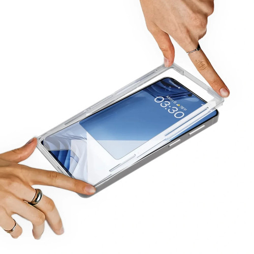 Szkło hartowane z ramką aplikacyjną Bizon Glass Aplikator Edge do Samsung Galaxy A16 / A17 [2 PACK]