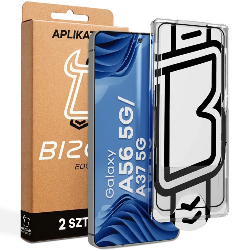 Szkło hartowane z ramką aplikacyjną Bizon Glass Aplikator Edge do Samsung Galaxy A56 5G / A37 5G [2 PACK]