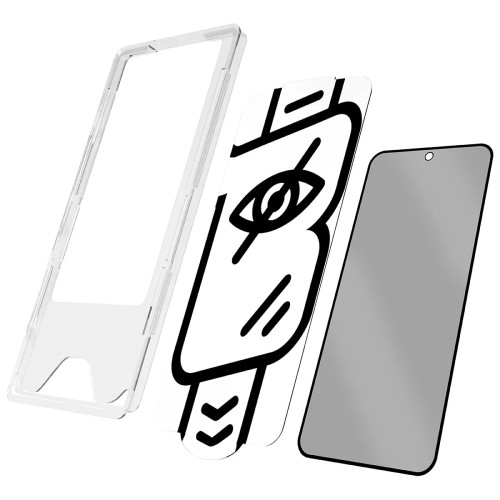 Szkło prywatyzujące z ramką aplikacyjną Bizon Glass Aplikator Shadow do Samsung Galaxy S24 FE / A57 5G [2 PACK]