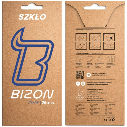 Szkło hartowane Bizon Glass Edge do Realme 16 Pro 5G, czarna ramka
