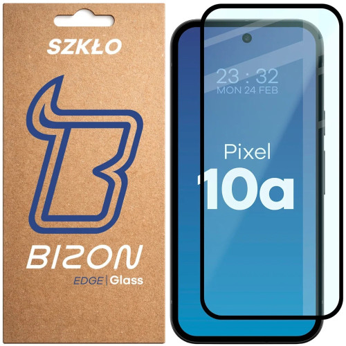 Szkło hartowane Bizon Glass Edge do Google Pixel 10a, czarna ramka