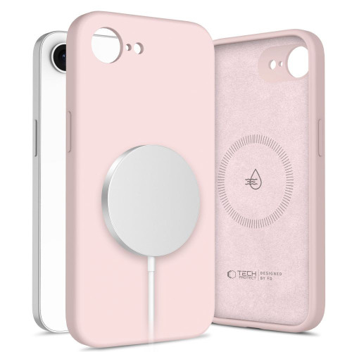 Tech-Protect Silicone MagSafe Case for Apple iPhone 16e / 17e Pink Pearl