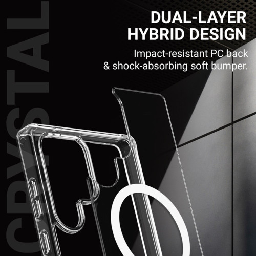 Etui Crong Crystal Shield Magnetic MagSafe für Samsung Galaxy S25 Ultra (transparent)