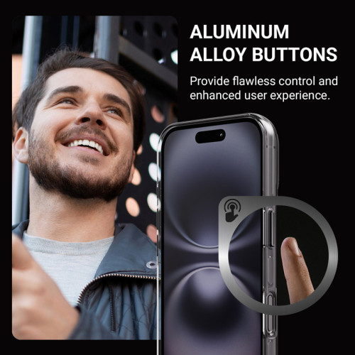 Etui Crong Clear MAG Pro do Apple iPhone 16 MagSafe (czarny)