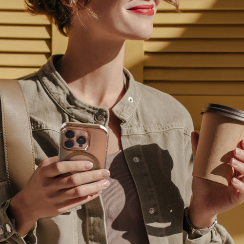 Etui Crong Clear MAG Pro do Apple iPhone 16 Pro Max MagSafe (pustynny)