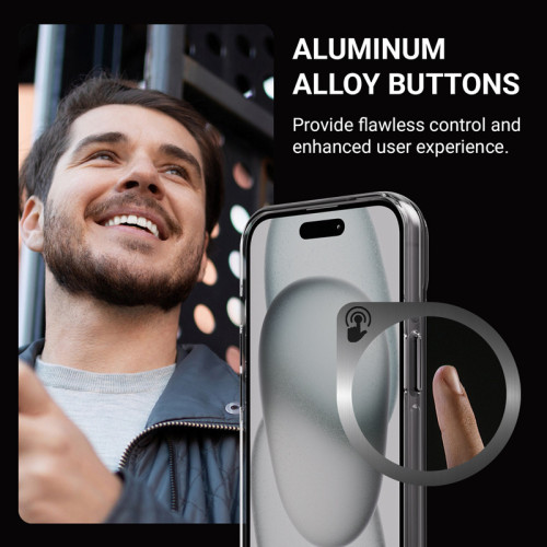 Etui Crong Clear MAG Pro für Apple iPhone 15 MagSafe (schwarz)