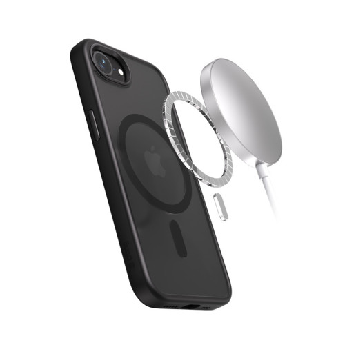 Crong Hybrid Frost MAG Cover MagSafe case for Apple iPhone 17e / 16e MagSafe (black)