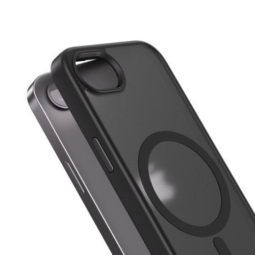 Crong Hybrid Frost MAG Cover MagSafe case for Apple iPhone 17e / 16e MagSafe (black)
