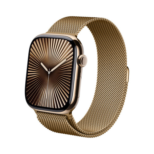 Brățară din oțel inoxidabil Crong Milano Steel pentru Apple Watch 44/45/46/49 mm (aur roz)