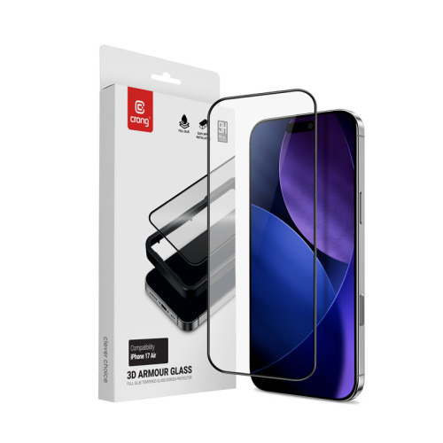 Szkło hartowane Crong 3D Armour Glass do Apple iPhone Air + ramka instalacyjna