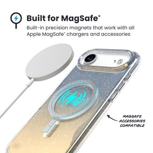 Etui Speck Presidio Lux MagSafe do Apple iPhone Air (Hyper Mirror Glitter / Silver Metallic)