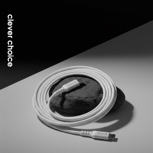 Kabel Crong Armor Link 100W PD 5A USB-C / USB-C 200cm (biały)