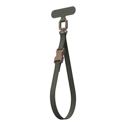 Smycz ze skóry eco do telefonu Moshi 2-in-1 Wrist & Body Strap with Adapter (Moss Green)