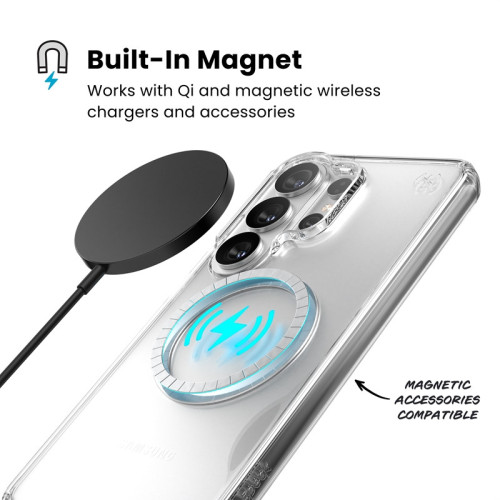 Etui Speck Presidio Perfect-Clear Magnet MagSafe do Samsung Galaxy S26 Ultra (Clear/Clear/Silver)