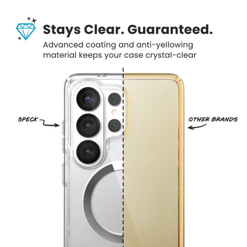 Etui Speck Presidio Perfect-Clear Magnet MagSafe do Samsung Galaxy S26 Ultra (Clear/Clear/Silver)