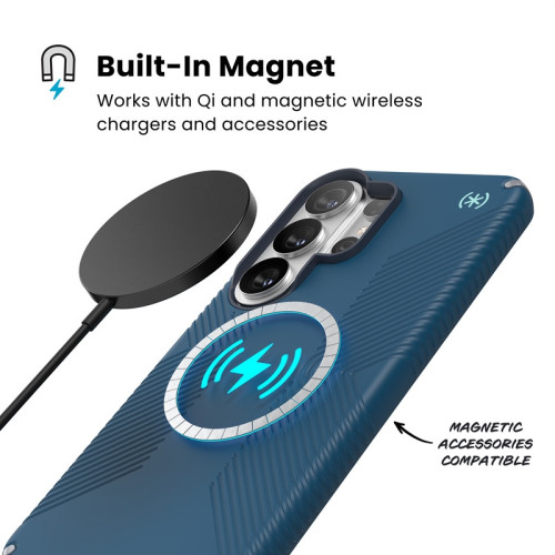 Etui Speck Presidio2 Grip Magnet do Samsung Galaxy S26 Ultra MagSafe (Deep Sea/Silver Metallic/Spell Blue)