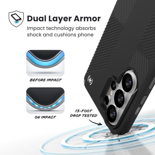 Etui Speck Presidio2 Grip Magnet do Samsung Galaxy S26 Ultra MagSafe (Black/Slate Grey/White)