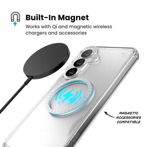 Etui Speck Presidio Perfect-Clear Magnet MagSafe do Samsung Galaxy S26+ Plus (Clear/Clear/Silver)