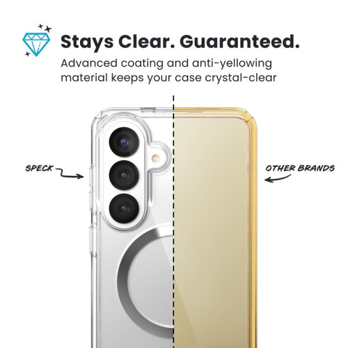 Etui Speck Presidio Perfect-Clear Magnet MagSafe do Samsung Galaxy S26+ Plus (Clear/Clear/Silver)