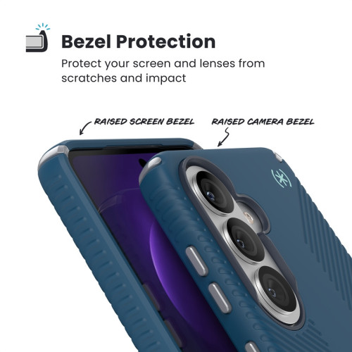 Etui Speck Presidio2 Grip Magnet do Samsung Galaxy S26 MagSafe (Deep Sea/Silver Metallic/Spell Blue)