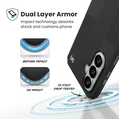 Etui Speck Presidio2 Grip Magnet do Samsung Galaxy S26 MagSafe (Black/Slate Grey/White)