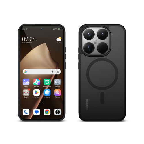 Etui Crong Hybrid Matte Magnetic MagSafe do Xiaomi 15T (czarny)