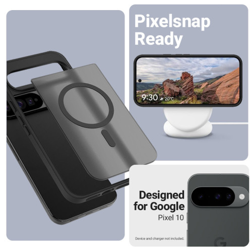 Etui Crong Hybrid Matte Magnetic MagSafe do Google Pixel 10 (czarny)