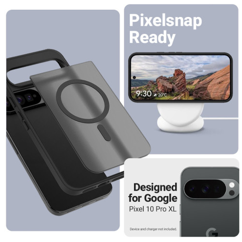 Etui Crong Hybrid Matte Magnetic MagSafe do Google Pixel 10 Pro XL (czarny)