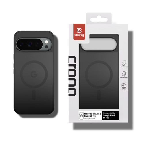 Etui Crong Hybrid Matte Magnetic MagSafe do Google Pixel 10 Pro XL (czarny)