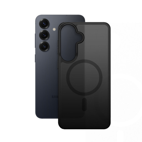 Etui Crong Hybrid Matte Magnetic MagSafe do Samsung Galaxy S25 (czarny)