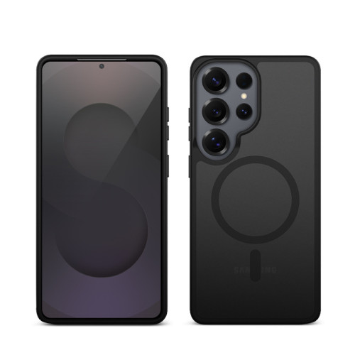 Etui Crong Hybrid Matte Magnetic MagSafe do Samsung Galaxy S25 Ultra (czarny)