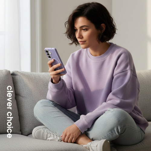 Etui Crong Hybrid Matte Magnetic MagSafe do Samsung Galaxy S26 (lawendowy)