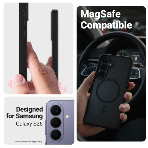 Etui Crong Hybrid Matte Magnetic MagSafe do Samsung Galaxy S26 (lawendowy)