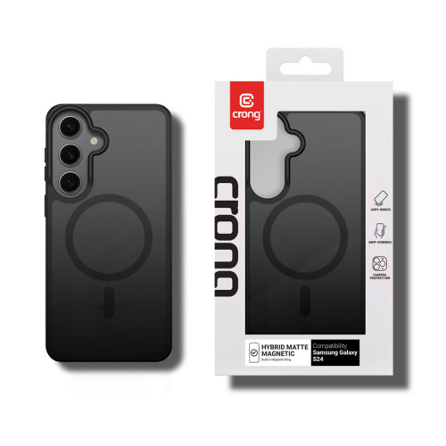 Etui Crong Hybrid Matte Magnetic MagSafe do Samsung Galaxy S24 (czarny)