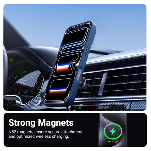 Etui Crong Hybrid Matte Magnetic MagSafe do Apple iPhone 17 Pro (granatowy)